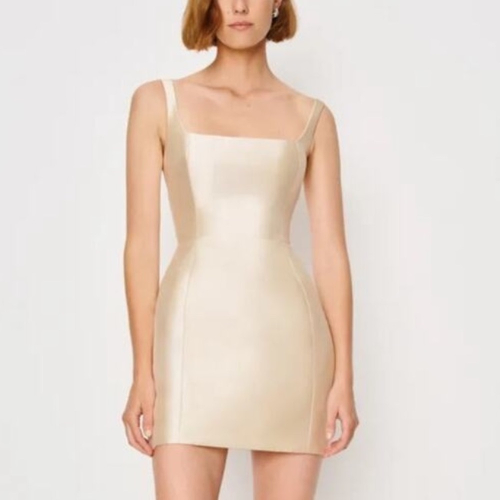 Reformation Cream Square-Neck Mini Dress - Picture 2 of 14